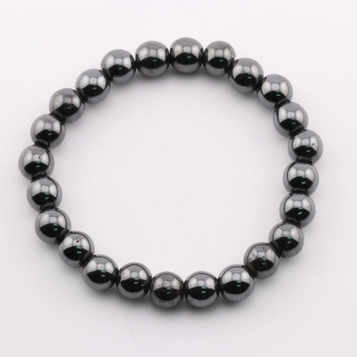 Hematite, Metal Free Bracelet, 8mm, 5 Pieces in a Pack