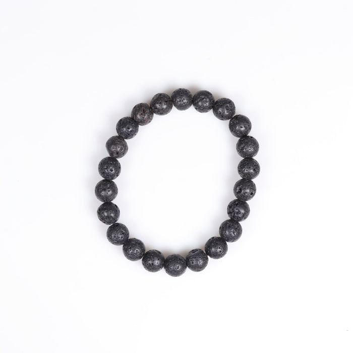 Lava Stone, Metal Free Bracelet, 8mm, 5 Pieces in a Pack