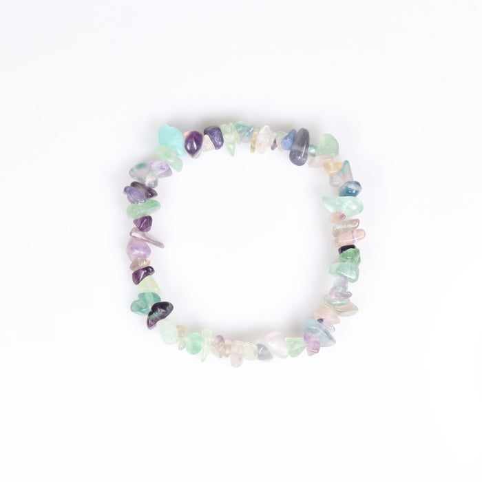 Fluorite Chipped Stone Bracelet, 5 Pieces in a Pack