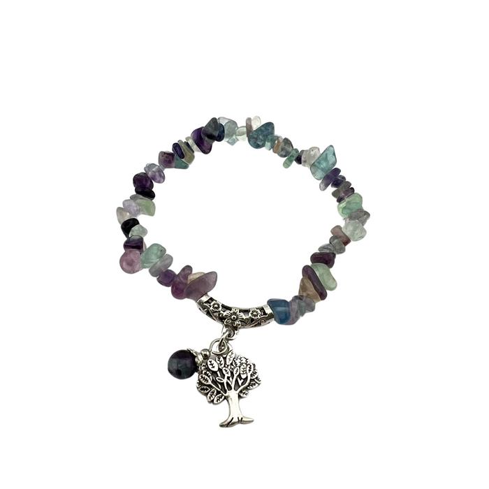 Fluorite Chipped Stone Bracelet, 5 Pieces in a Pack