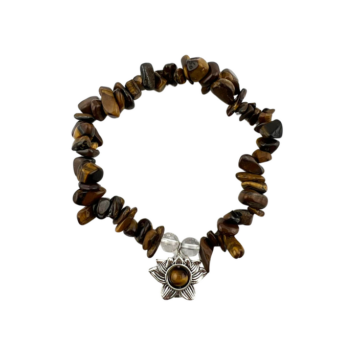 Tiger Eye Chipped Stone Bracelet, 5 Pieces in a Pack