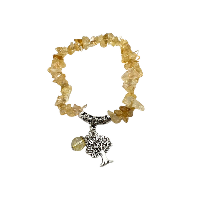 Citrine Chipped Stone Bracelet, 5 Pieces in a Pack