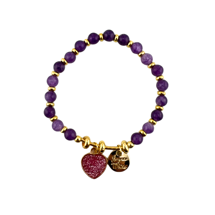 Amethyst Bracelet, 6mm, 5 Pieces in a Pack