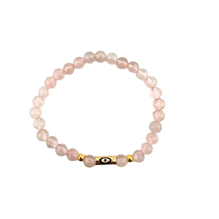 Rose Quartz Bracelet, 6mm,  5 Pieces in a Pack