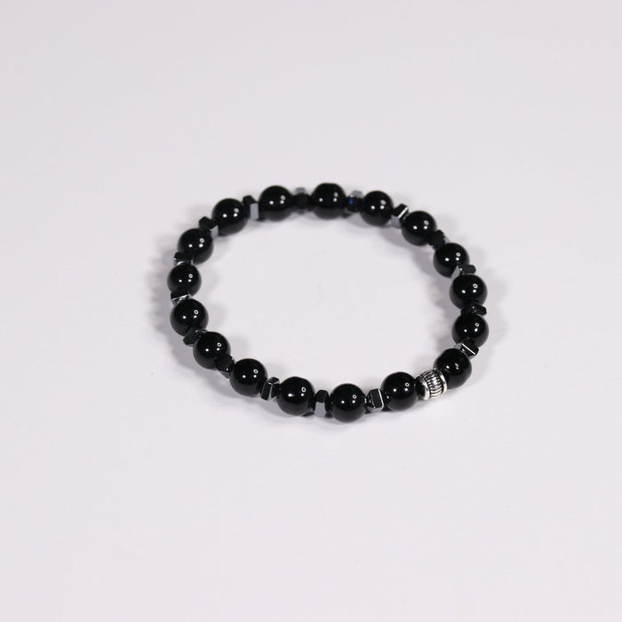 Obsidian & Hematite Bracelet, 8mm, 5 Pieces in a Pack