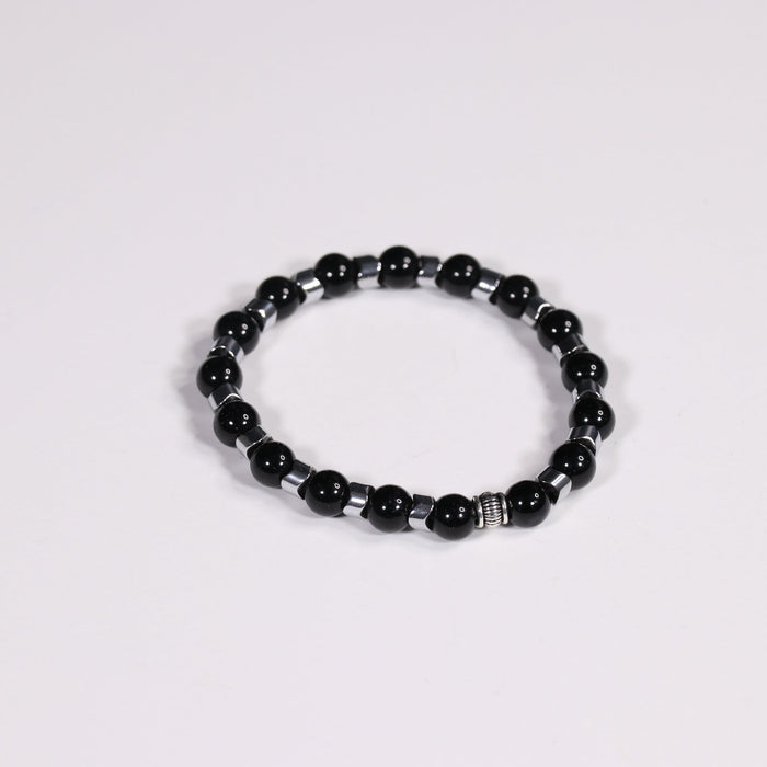 Obsidian & Hematite Bracelet, 8mm, 5 Pieces in a Pack