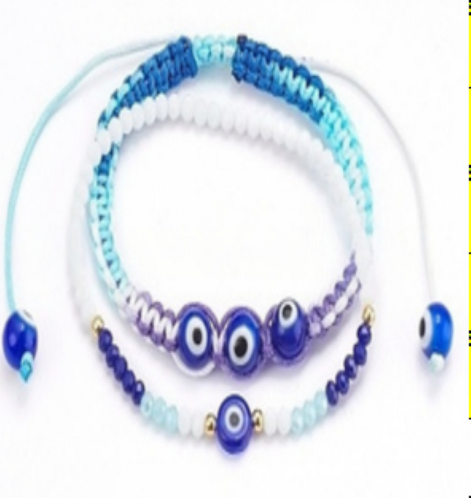 Nazar (Evil Eye) Bracelet, Lampwork Beads, 10 Pieces in a Pack