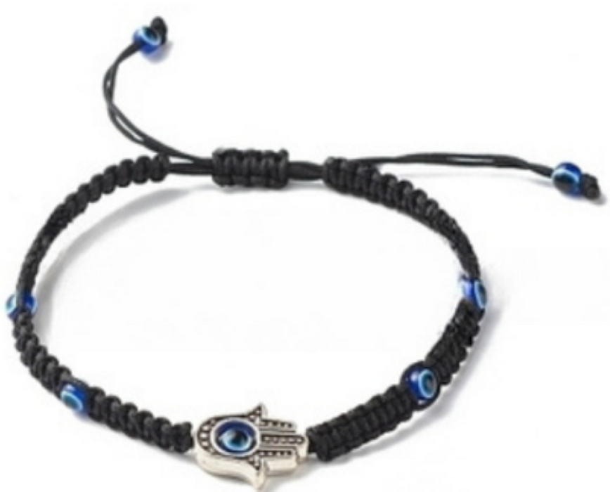 Nazar (Evil Eye) Macrame Bracelet, Lampwork Beads, 10 Pieces in a Pack