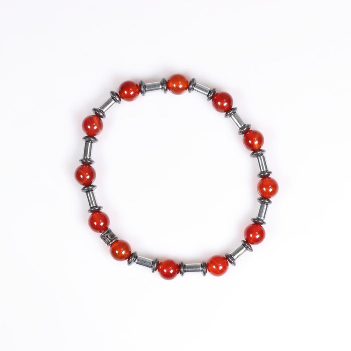 Carnelian & Hematite Bracelet, 8mm, 5 Pieces in a Pack