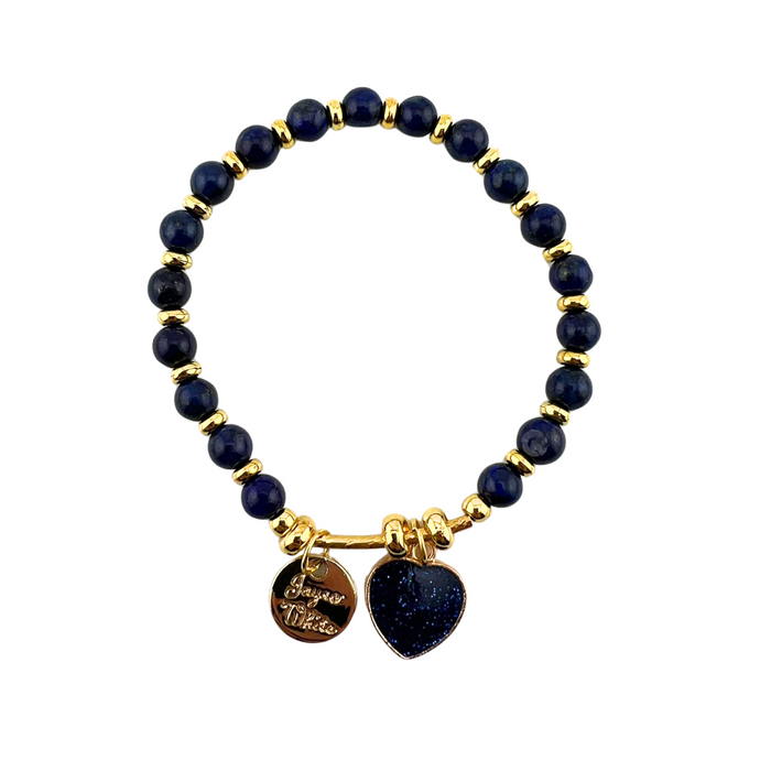 Lapis Lazuli Bracelet, 6mm, 5 Pieces in a Pack