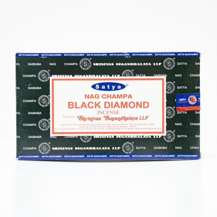 Satya Black Diamond, Incense Sticks, 15 grams in one Pack, 12 Pack Box
