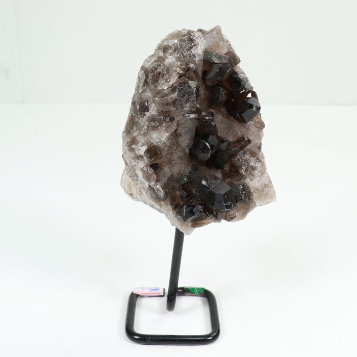 Natural Smoky Quartz Cluster on Metal Stand, 500-750 Gr, #002