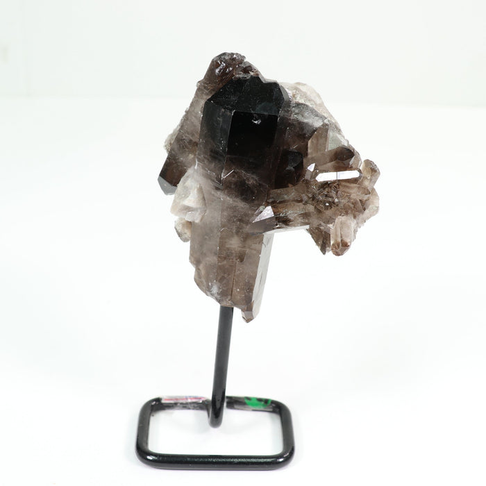 Natural Smoky Quartz Point on Metal Stand, 250-500 Gr, #001