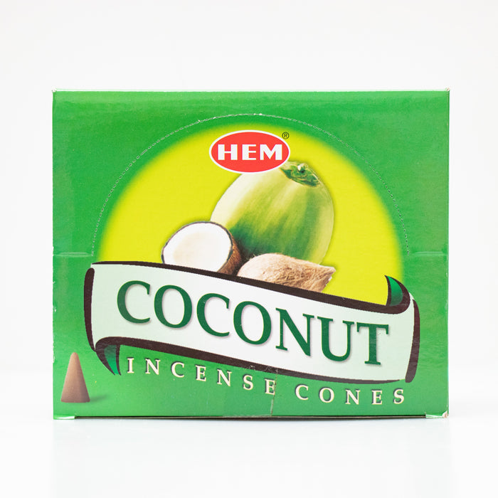 Hem Coconut, Incense Cone, 24 grams in one Pack, 12 Pack Box