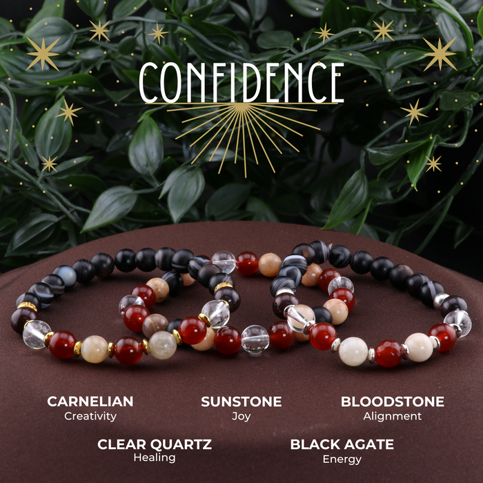 Confidence Intention - Natural Gemstone Bracelets, 10 Pieces in a Pack