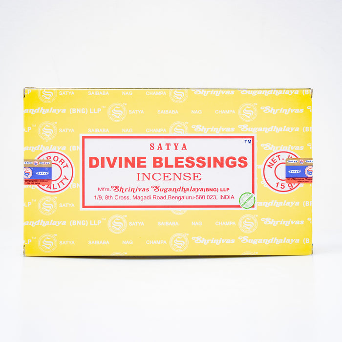 Satya Divine Blessings, Incense Sticks, 15 Grams in One Pack, 12 Pack Box