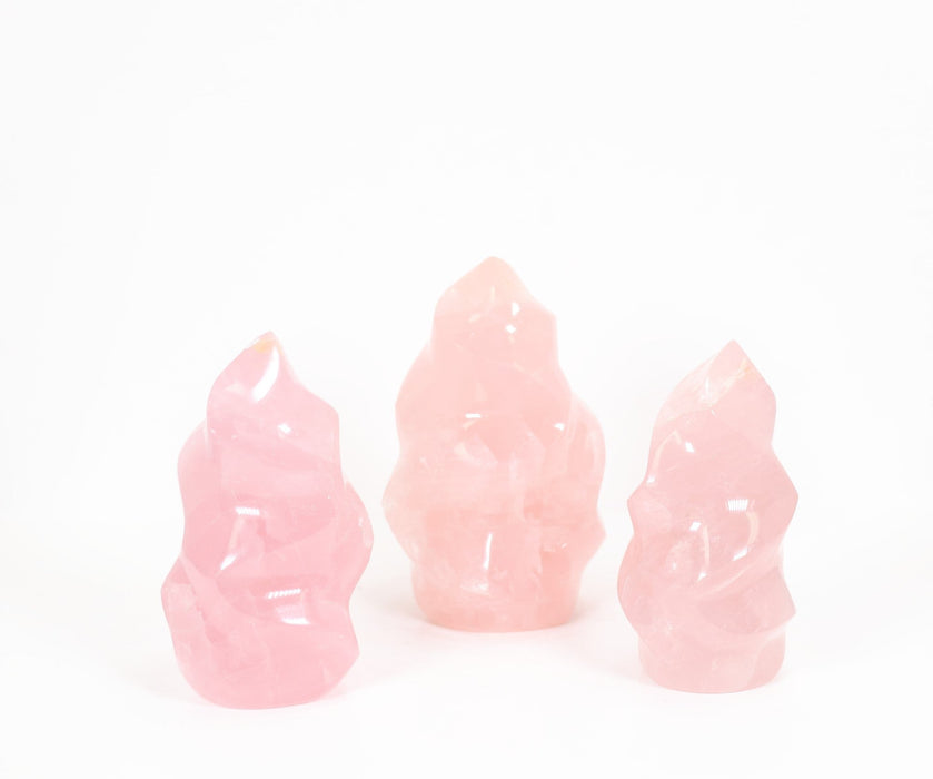 Rose Quartz Flame, 3"-5" Inch, 1 Piece, 300-500gr Each, #001