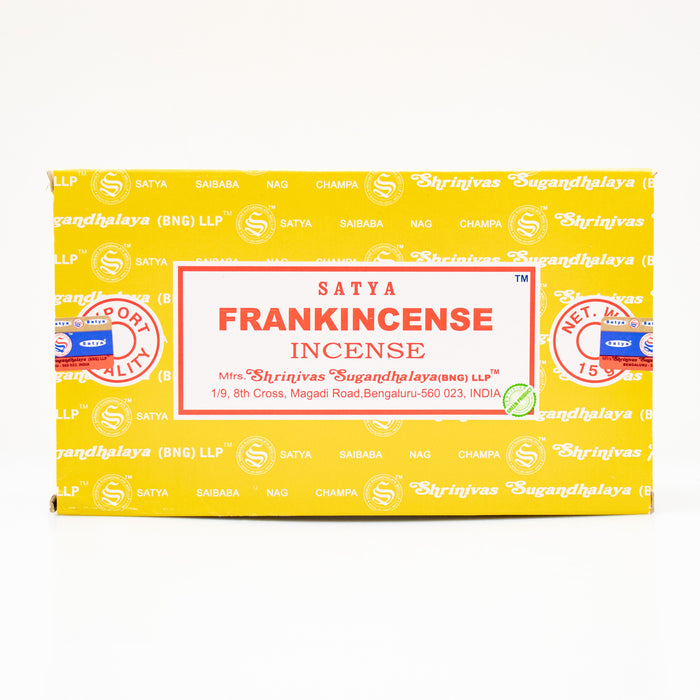 Satya Frankincense, Incense Sticks, 15 grams in one Pack, 12 Pack Box