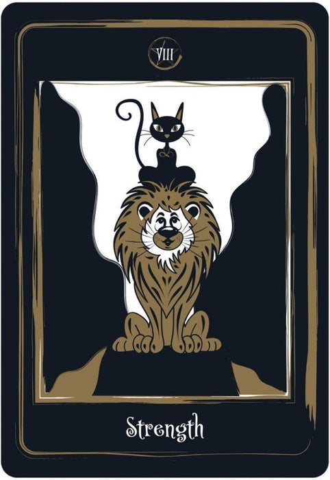 Golden Black Cat Tarot Cards, Tarot Deck