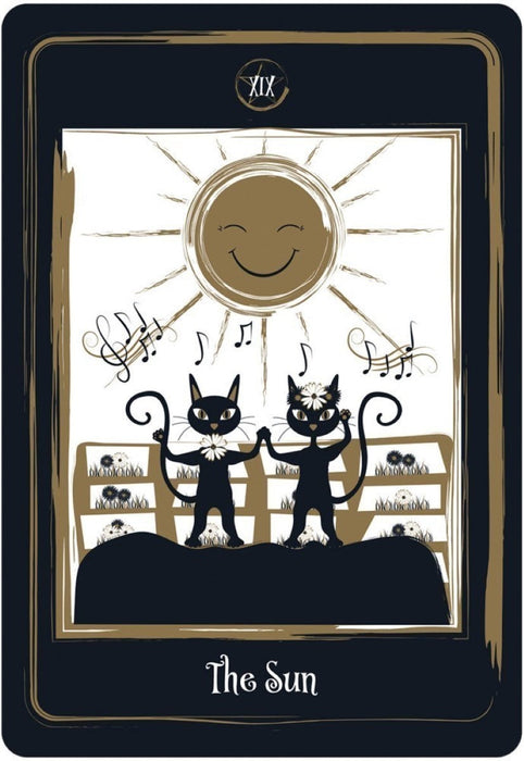 Golden Black Cat Tarot Cards, Tarot Deck