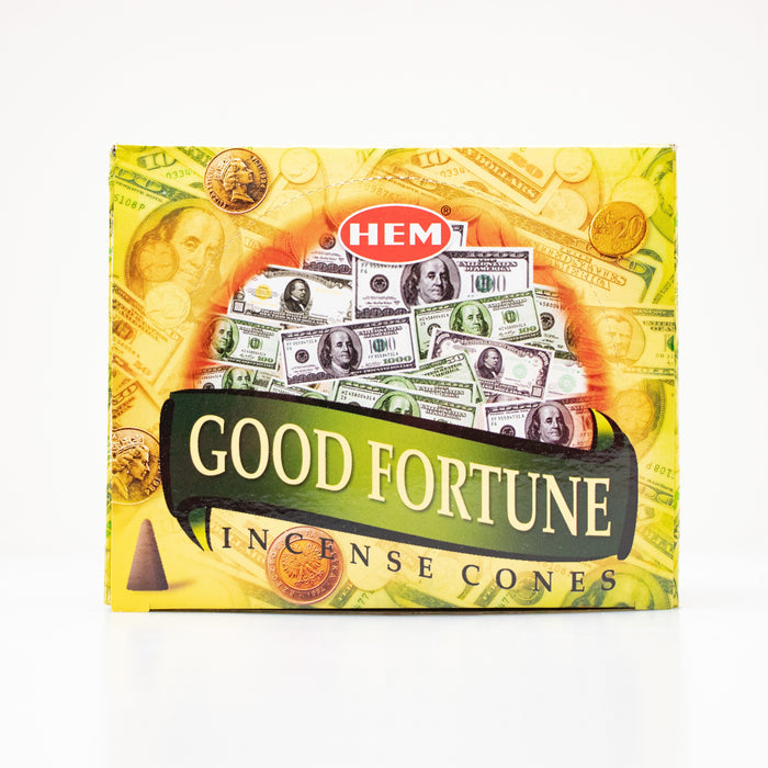 Hem Good Fortune, Incense Cone, 24 grams in one Pack, 12 Pack Box