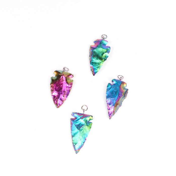 Titanium Quartz Shaped Pendants, 0.75" x 1.50" x 0.25" Inch, 5 Pieces in a Pack, #050