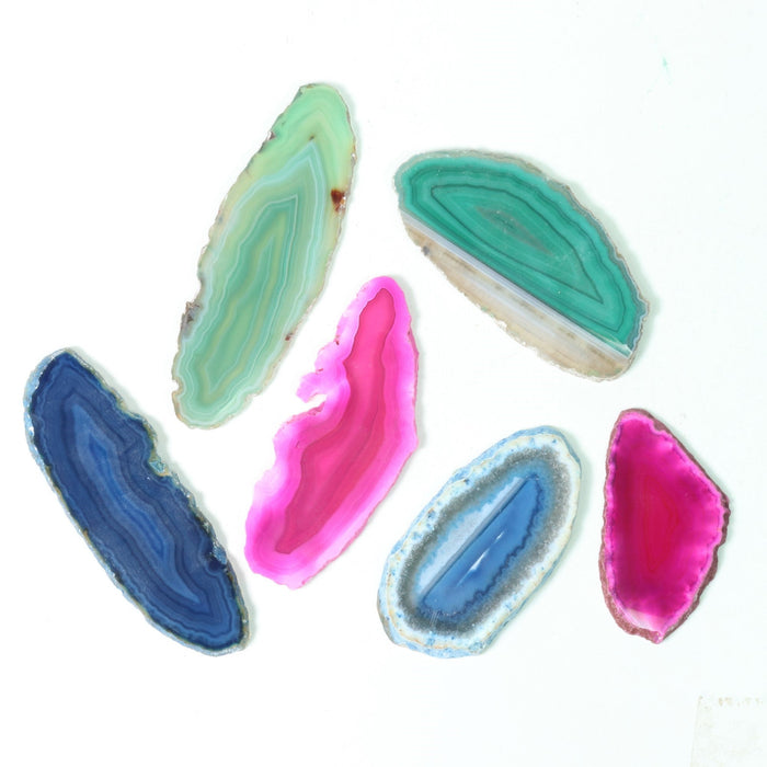 Natural Agate Slice, Model 0C, 2,5"-3" Inch, Assorted Color Mix, 10 Pieces in a Pack