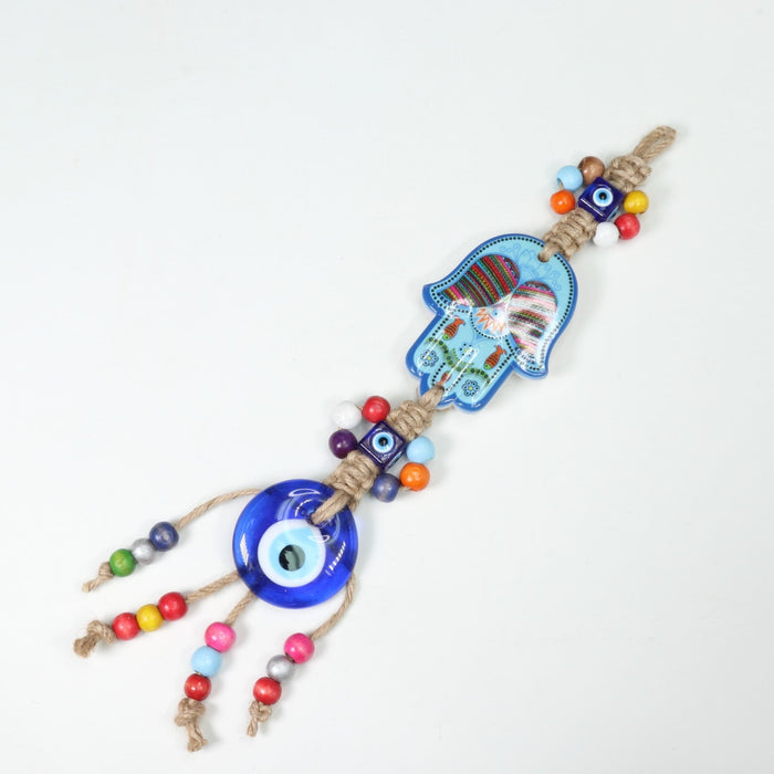 Evil Eye with Hamsa Hand Protection Hanging Decoration, 10 Pieces in a Pack, #008