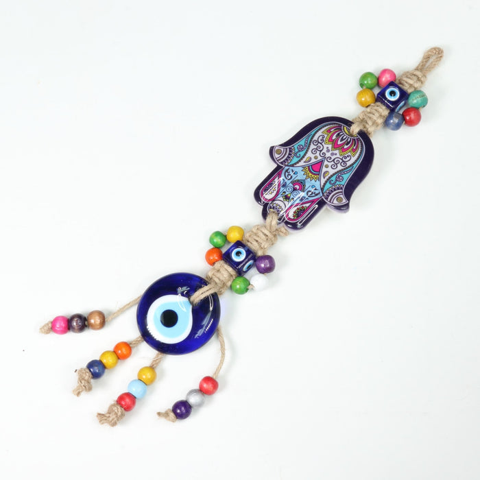 Evil Eye with Hamsa Hand Protection Hanging Decoration, 10 Pieces in a Pack, #008