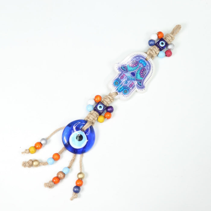 Evil Eye with Hamsa Hand Protection Hanging Decoration, 10 Pieces in a Pack, #008