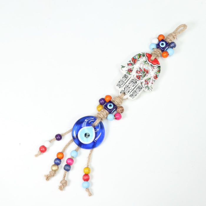 Evil Eye with Hamsa Hand Protection Hanging Decoration, 10 Pieces in a Pack, #008