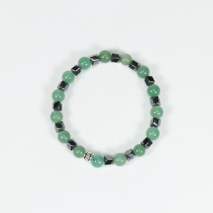 Green Aventurine & Hematite Bracelet, 8mm, 5 Pieces in a Pack