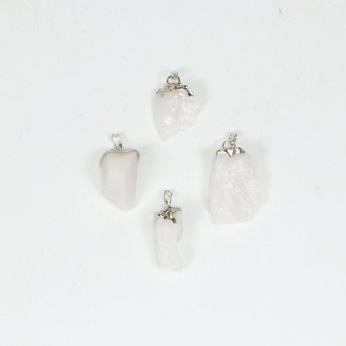 Milky Quartz Raw Shape Pendants, 5 Pieces in a Pack, #028