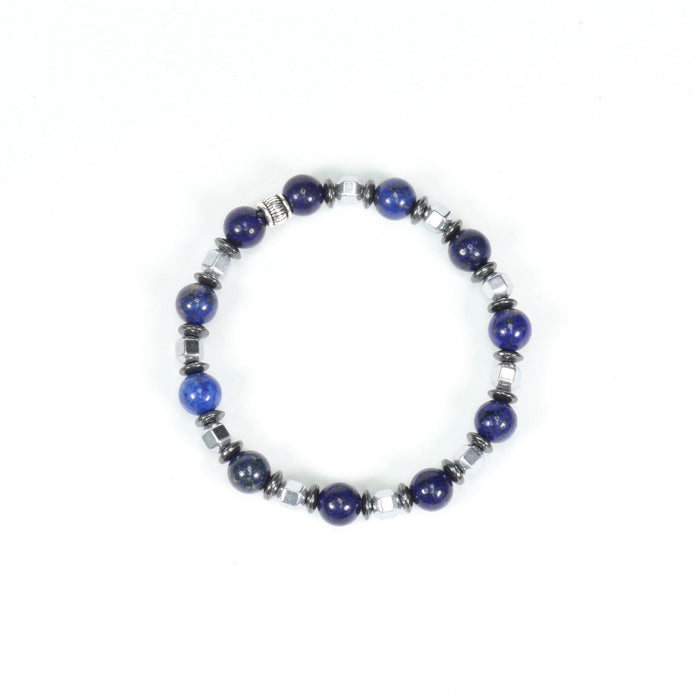 Lapis Lazuli & Hematite Bracelet, 8mm, 5 Pieces in a Pack