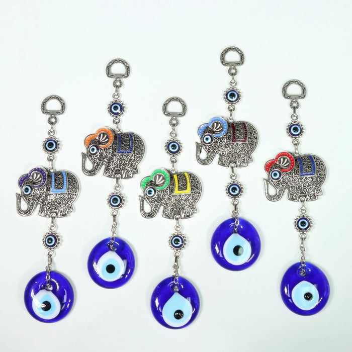 Authentic Evil Eye Wall Décor with Elephant Figure, ZAMAK, 8" Inch, #357