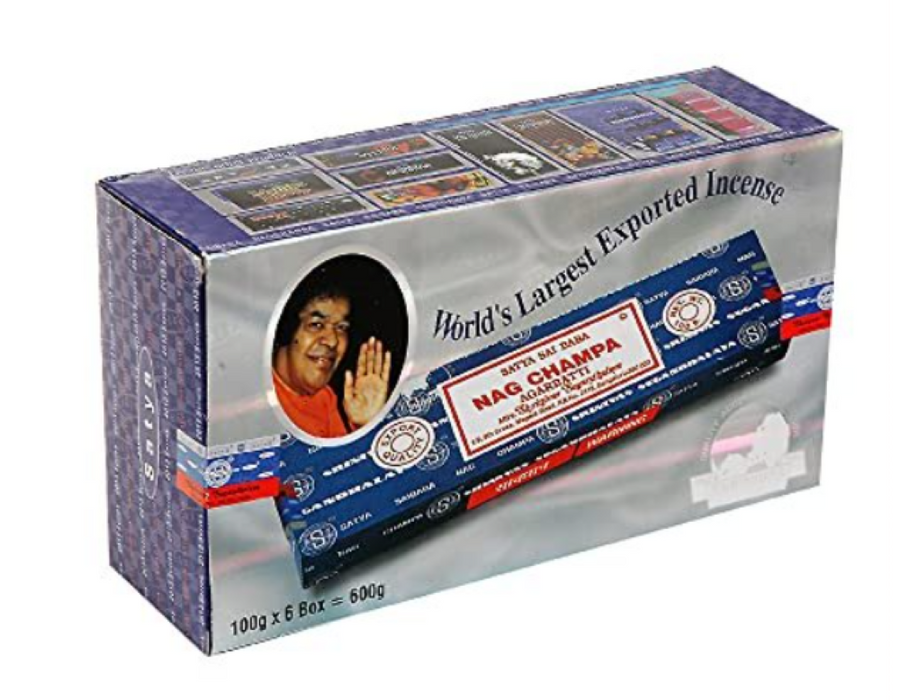 Satya Nag Champa Agarbatti , Incense Sticks, 100 grams in one Pack, 6 Pack Box