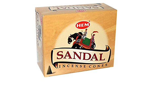 Hem Sandal, Incense Cone,  24 grams in one Pack, 12 Pack Box