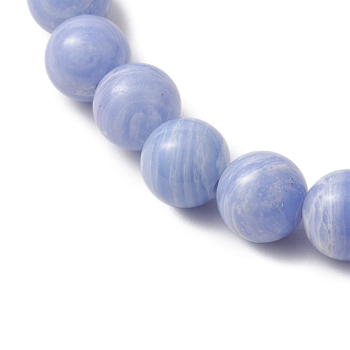 Agate (Blue Lace), Metal Free Bracelet, 8mm, 5 Piece in a Pack