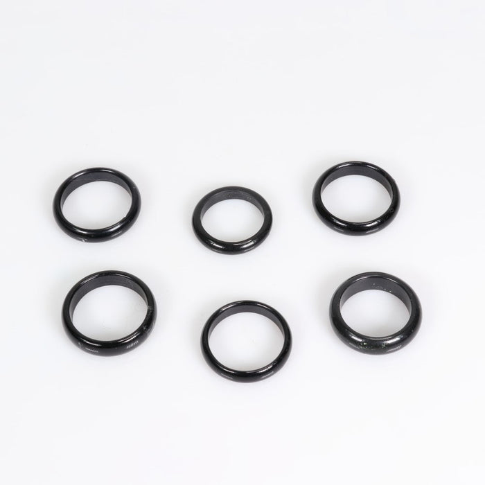 Obsidian Shaped Ring, Mix Pack (US Size 6 to 10), 10 Pieces in a Pack, #0016