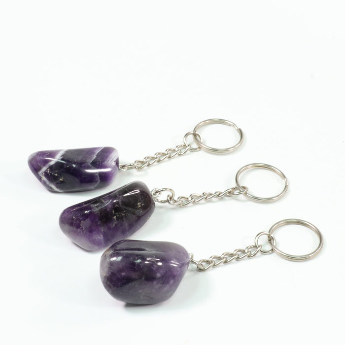 Dream Amethyst Mixed Shape Key Chain, 0.55" x 0.95" Inch, 10 Pieces in a Pack, #046