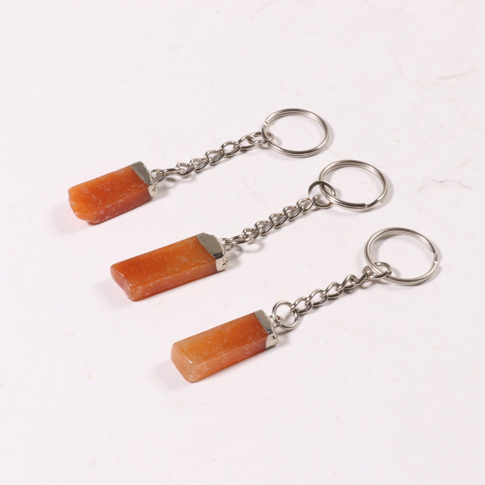 Red Aventurine Key Chain, 0.45" x 1.80" x 0.25" Inch, 10 Pieces in a Pack, #006