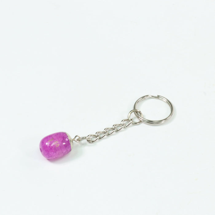 Dyed Agate Key Chain, 0.50" x 0.90" Inch, 10 Pieces in a Pack, #013