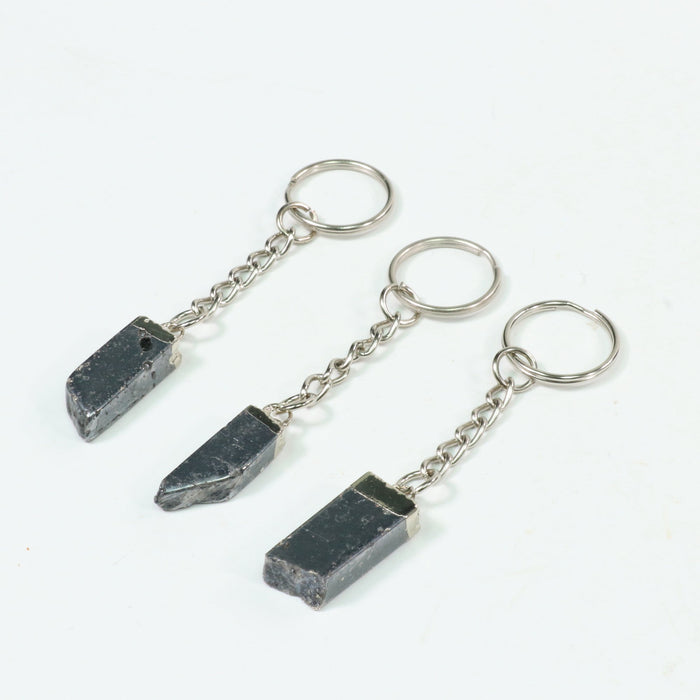 Hematite Key Chain, 0.45" x 1.80" x 0.25" Inch, 10 Pieces in a Pack, #003