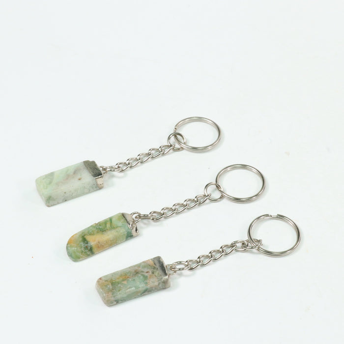 Amazonite Key Chain, 0.45" x 1.80" x 0.25" Inch, 10 Pieces in a Pack, #043