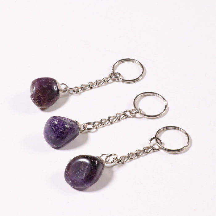 Dream Amethyst Mixed Shape Key Chain, 0.60" x 1.20" Inch, 10 Pieces in a Pack, #019