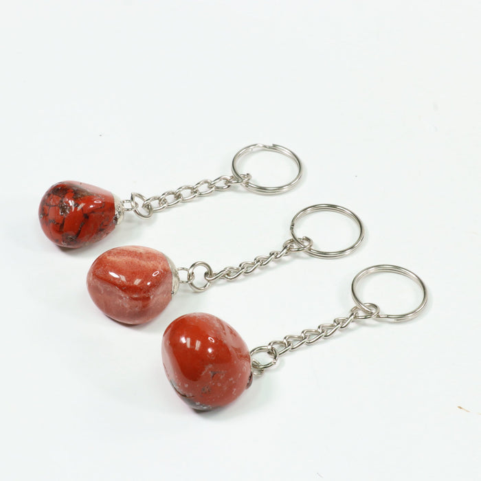 Red Jasper Mixed Shape Key Chain, 0.50" x 0.80" Inch, 10 Pieces in a Pack, #004