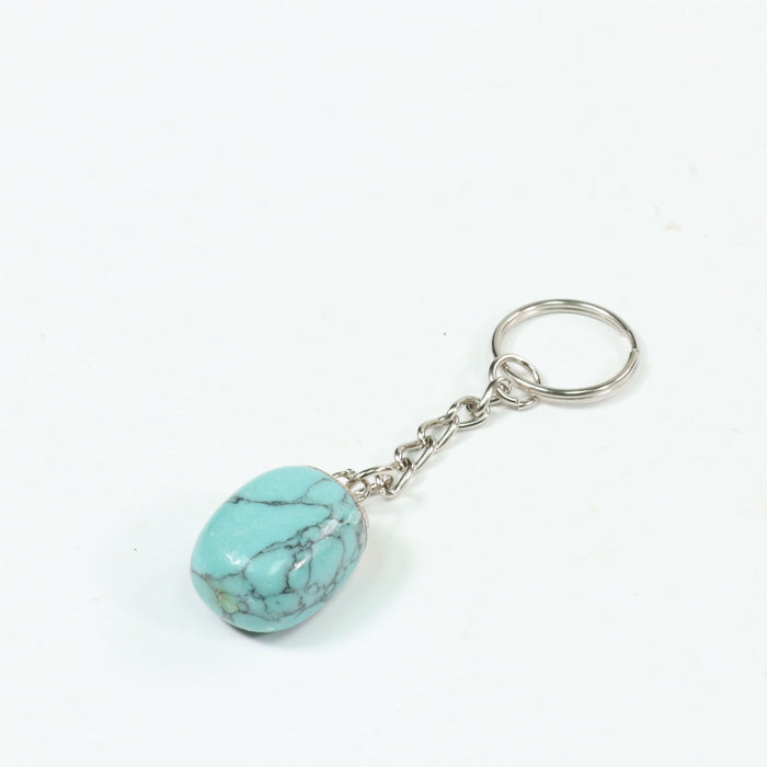 Turquoise Howlite Mixed Shape Key Chain, 0.70" x 0.90" x 0.40" Inch, 10 Pieces in a Pack, #012