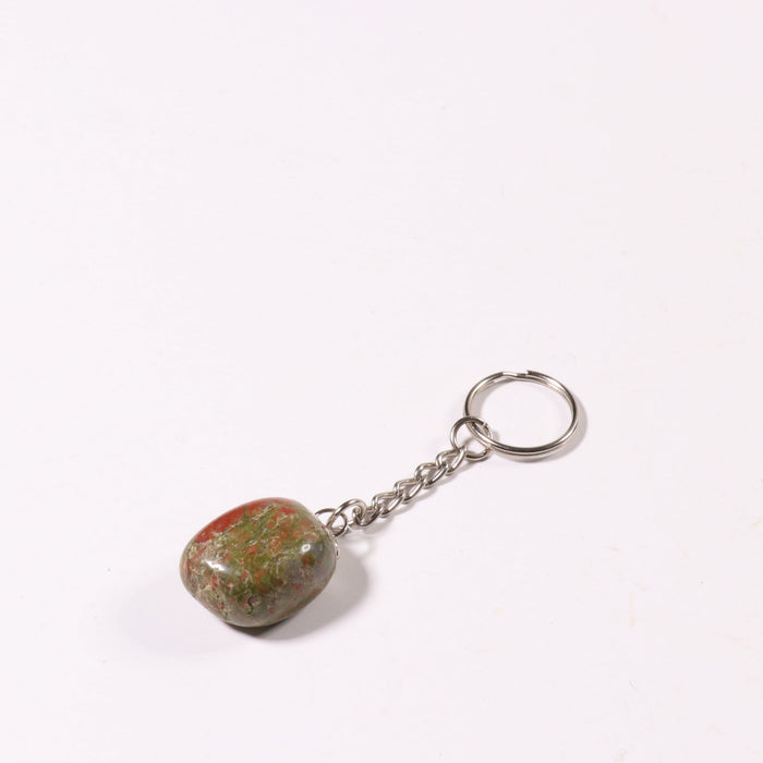 Unakite Mixed Shape Key Chain, 0.70" x 1.15" Inch, 10 Pieces in a Pack, #051