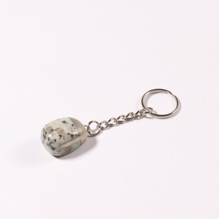 Kiwi Stone Mixed Shape Key Chain, 0.70" x 1.15" Inch, 10 Pieces in a Pack, #036