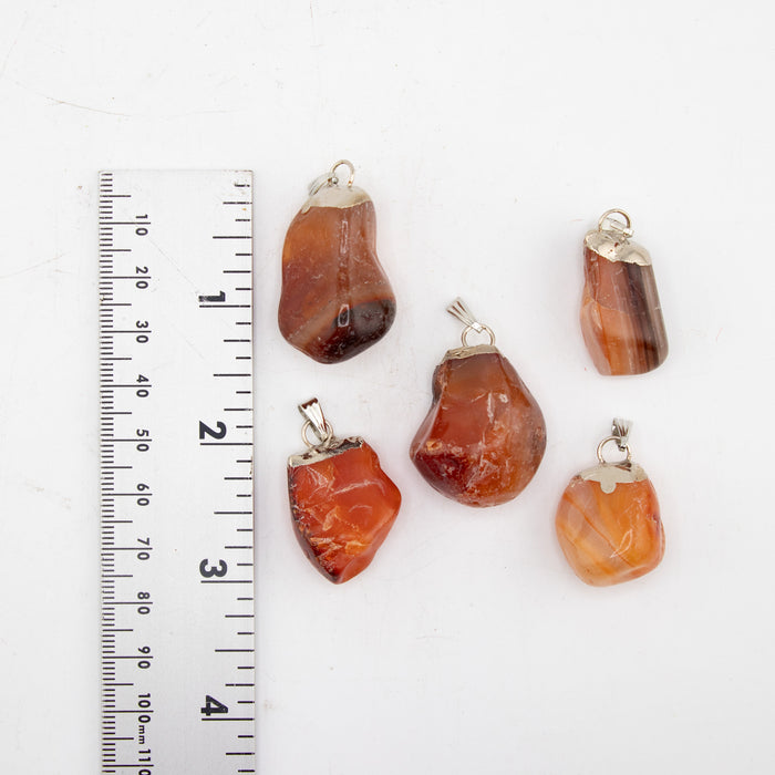 Large Carnelian Mixed Shape Pendants, 5 Pieces in a Pack